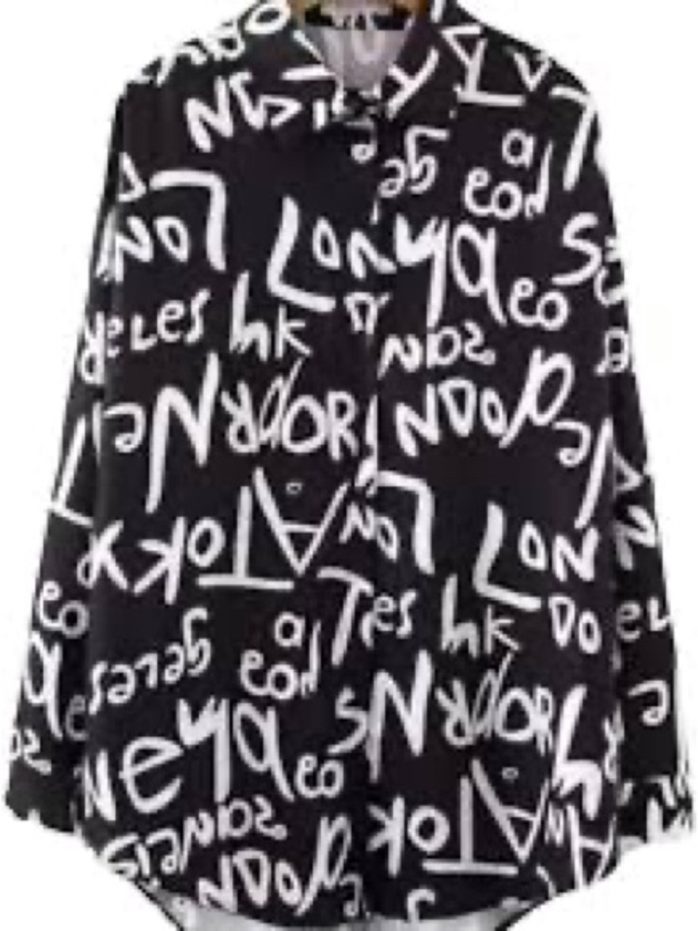 SHEIN Black and White Graffiti Print Skirt